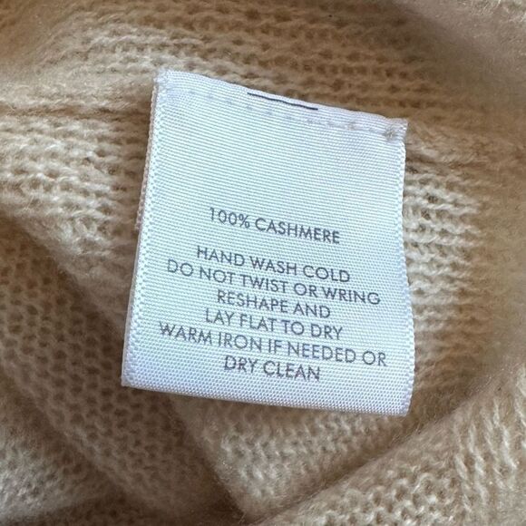 White + Warren cashmere pullover sweater side slits in cream M - Picture 6 of 6